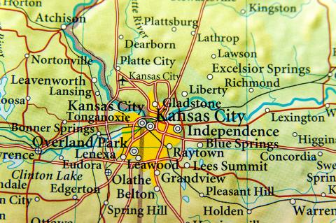 Road map of Kansas City region