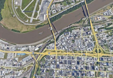 Buck O'Neil Bridge Project map. Image courtesy of Missouri Department of Transportation