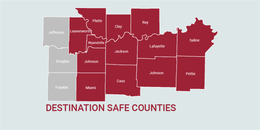 Destination Safe counties map