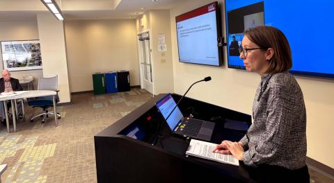 Karen Clawson, MARC principal planner/air quality program manager, presents to the Board of Directors about air quality data at the Jan. 28, 2025, meeting.