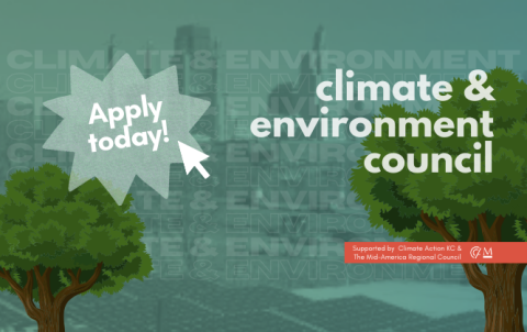 Graphic asking users to apply today to climate & environment council