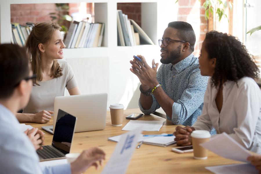 Team of professionals having a meeting