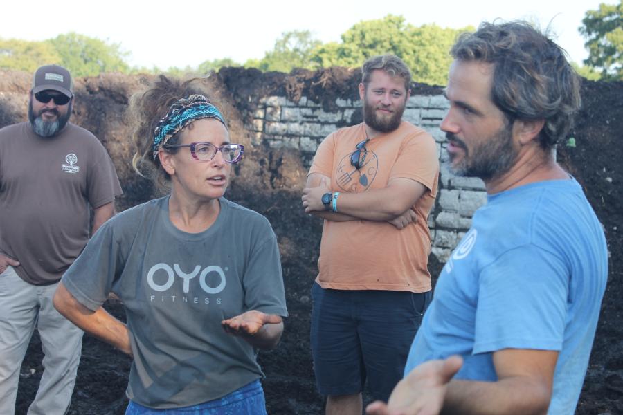 Farmers Dan and Brooke share stories about their farm with EPA delegation